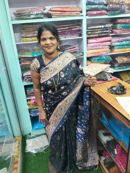 Party wear saree for elegant look  with beautiful glass stones